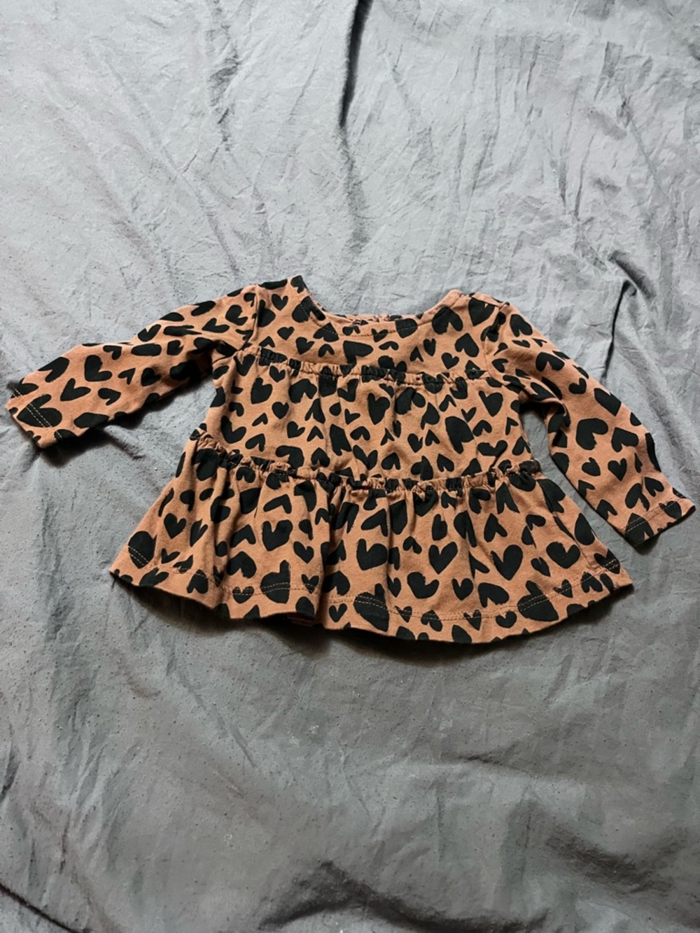 Carter's Brown Dress with Black Heart Print Size 3 Months